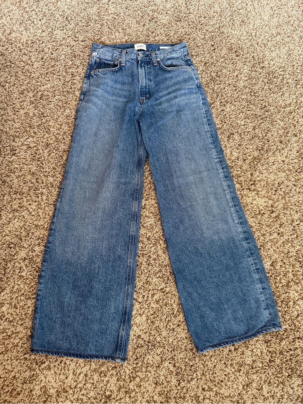 Citizens Of Humanity Paloma Medium Blue Baggy Wide-Leg High-Rise Jeans sz 24 - Picture 4 of 16